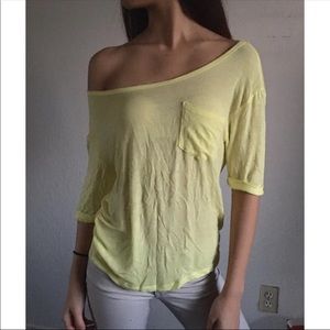 Yellow Wide Neck Top